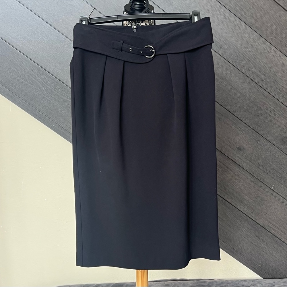Worthington 12 Women's Knee Length Pencil Skirt Slit Attached Belt Lined Y2K